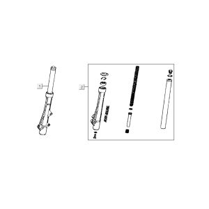 Front leg Kymco Activ 4-stroke red-black