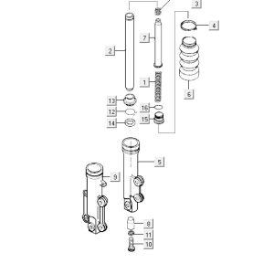 Front leg Kymco Yup 2t ac classic green
