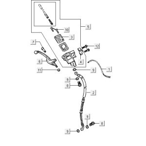 Front brake Kymco Vitality 2t ac red
