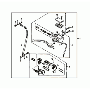 FRONT BRAKE CALIPER/BRAKELE/BRAKE PIPE Sym Orbit III Black