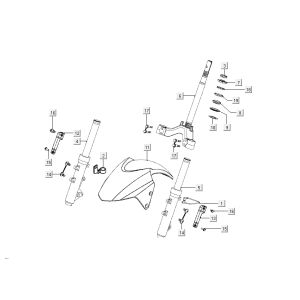 Front fender - Front fork Kymco New Dink 4-stroke black metallic