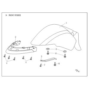 Front fender Agm Vx50 Plus dark blue