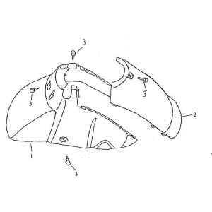 Front fender BTC Grande Retro blue cream