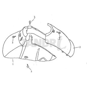 Front fender BTC Grande Retro GT1 coffee cream