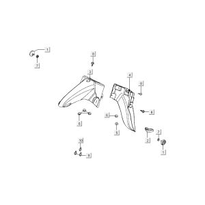 Front fender Kymco Activ 4-stroke red-black