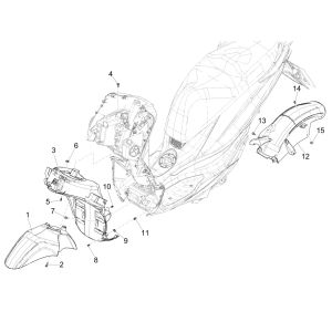 Piaggio Medley 125 4T IE ABS E4 2016-2019 front fender (EMEA)