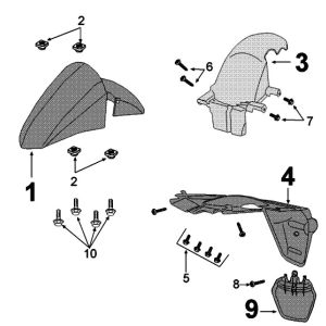 Front fender Peugeot Kisbee Iced Grey (euro4 from 2018)