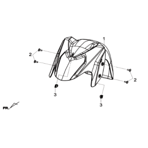 Front fender Sym Joymax 300I ABS E3 2014-2016 Matt gray (GY-7450U)