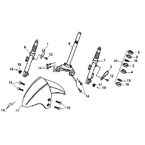 Front fender Front Fork Handlebar-head bearing set Sym Symphony SR (GY010U) matt gray