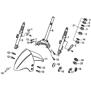Front Fender Front Fork Handlebar-head bearing set Sym Jet 4 (GY7450U WH006) gray white