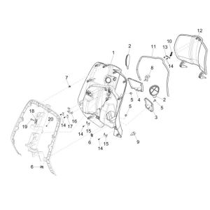 Legshield Vespa Sprint 4-stroke 2-valve white fusion 544