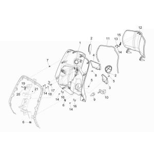 Legshield Vespa Primavera 2-stroke blue 260/A