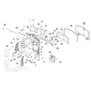 Front case - Vespa GTS 125 4T E5 ABS 2021 (EMEA) counter protection plate