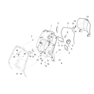 Vespa Sprint 4-stroke 3-valve leg shield (euro5 injection IGET)