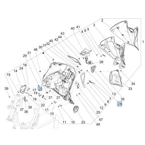 Front case - Piaggio Medley 125 ABS E5 2021-2022 counterprotection plate (EMEA)