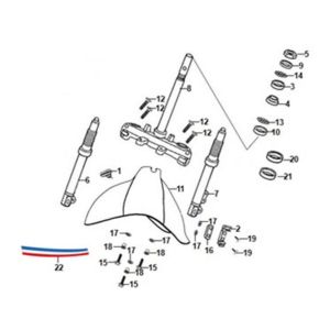 Voorvork / voorspatbord / balhoofd Sym Fiddle II Euro4 Chestnut (LX-17348)