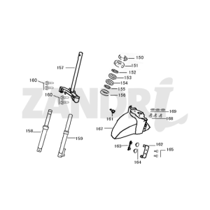 Front Fork-Mudguard Santini Capri red