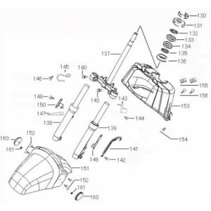 Front Fork-Mudguard Benzhou ZN50QT-36 creme