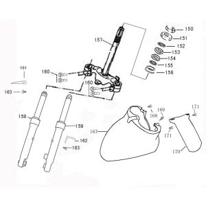 Front Fork-Mudguard BTC Riva II red