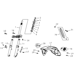 Front Fork Fender China fox grey