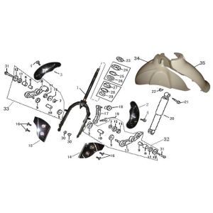 Front Fork-Mudguard China LX white