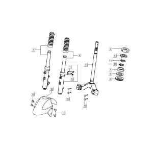 front fork mudguard Kymco Grand Dink 2-stroke Silver