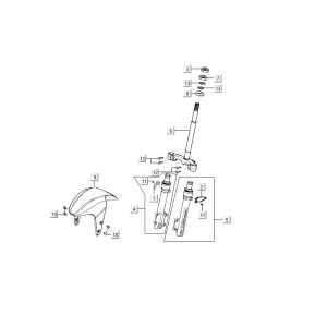 front fork mudguard Kymco Super9 ac o.m 2-stroke Race Black Yellow
