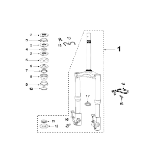 Front Fork - Handlebar-head bearing set Peugeot Speedfight 3 AC Blue