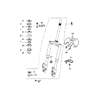 Front Fork - Handlebar-head bearing set Peugeot Speedfight 4 4-stroke Blue/Black