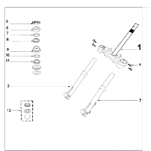 Front Fork - Handlebar-head bearing set Peugeot Tweet old beige