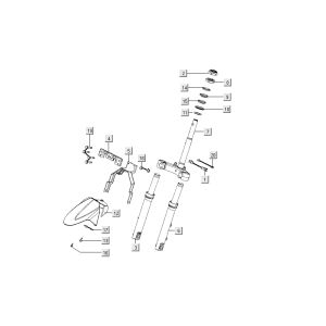 Front fork - mudguard Kymco People S 4-stroke crystal blue