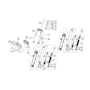 Front Fork - Front Mudguard Kymco Like 4-stroke creme