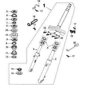 Front Fork Handlebar-head bearing set Peugeot Kisbee euro4