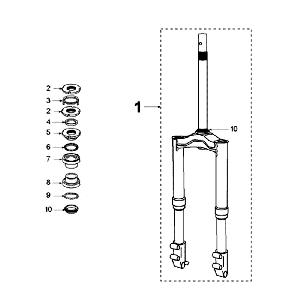 Front Fork Handlebar-head bearing set Peugeot Ludix 12 black