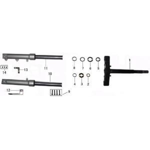 Front fork China Touring blue