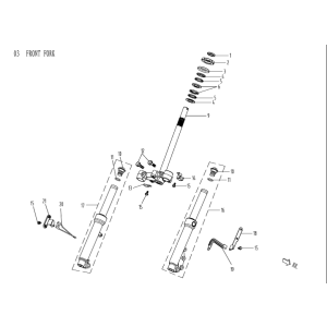 Front fork China Venom white
