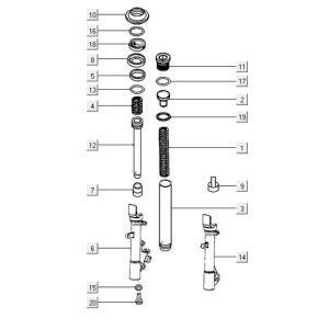 Front fork parts Kymco Downtown 300i white