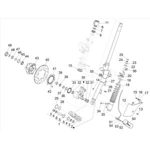 Front fork Vespa GTS 300 HPE 4T 4V IE ABS E4 2019 (EMEA)