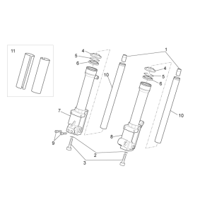 Front Fork III Aprilia SR 50 H2O ie+carb 2004-2009