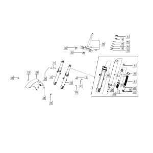 Front fork Kymco City 16' 4-stroke white