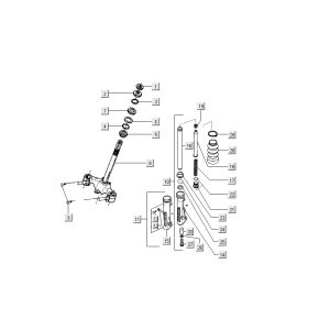 front fork Kymco Dink LC 2-stroke silver