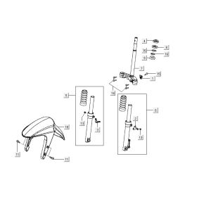 Front fork Kymco Vitality 2t ac red