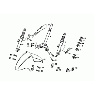 FRONT FORK/FRONT FENDER/HEADSET Sym Orbit II Euro 4 Matt Gray