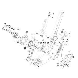 Front fork Vespa Sprint 125 4T 3V IE ABS E5 2021 (EMEA)
