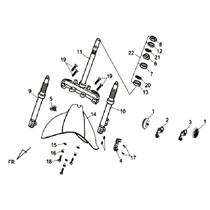 Front Fork Front Handlebar-head bearing set Sym Allo (GY7450U GY010U) matt gray gray