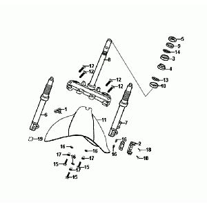 Front Fork Front Fender Handlebar-head bearing set Sym Allo Euro4 (BK-5560S) Bright Black
