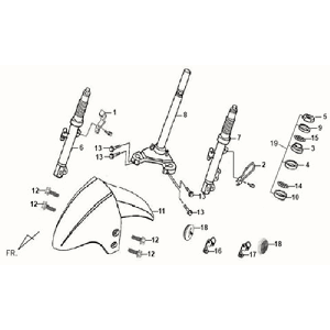 Front Fork Front Fender Handlebar-head bearing set Sym Orbit White WH8018P