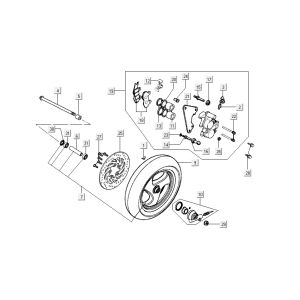 front wheel brake brake caliper Kymco Grand Dink 2-stroke Silver