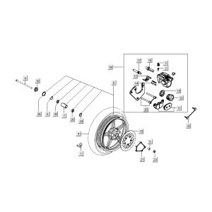 Front wheel - claw Kymco People S 4-stroke Elegance black