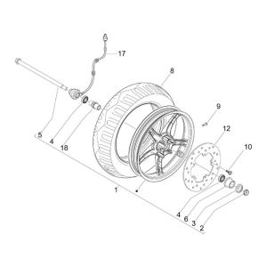 Front wheel Piaggio Fly 2-stroke